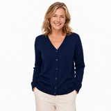 Sporte Leisure Womens Wool Knit Cardigan Pullover Jumper in Navy - 14