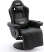 S*MAX Gaming Recliner Chair - Black PU Leather (360° Swivel, Adjustable Recline & Flip-Up Footrest)