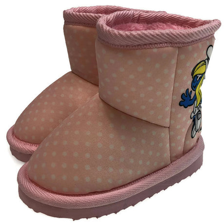 THE SMURFS Kids Childrens UGG Boots Shoes Warm Winter Official Licensed - Pink