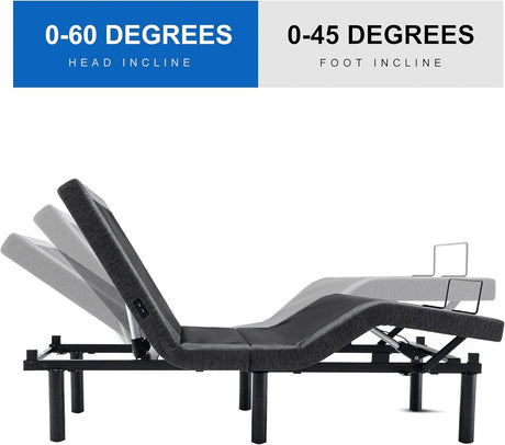 Electric Queen Adjustable Bed Frame & Memory Foam Mattress Set (Zero Gravity & Dual Motors)