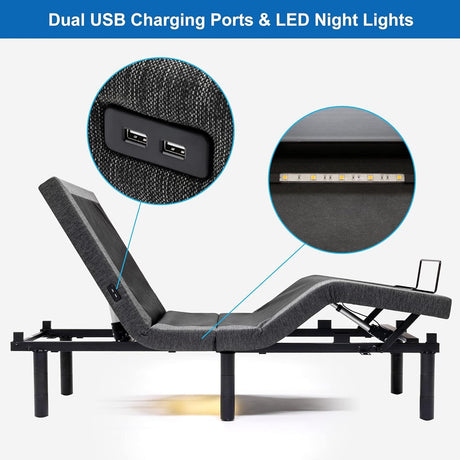 Electric Queen Adjustable Bed Frame & Memory Foam Mattress Set (Zero Gravity & Dual Motors)