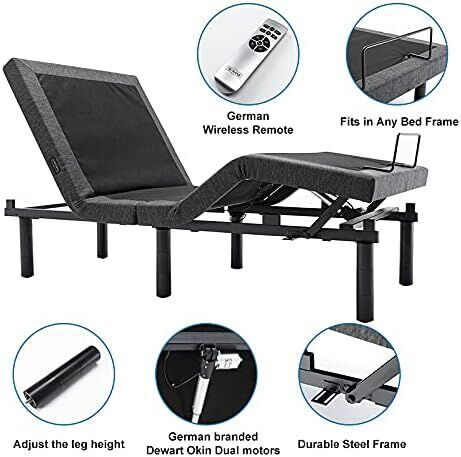 Electric Queen Adjustable Bed Frame & Memory Foam Mattress Set (Zero Gravity & Dual Motors)