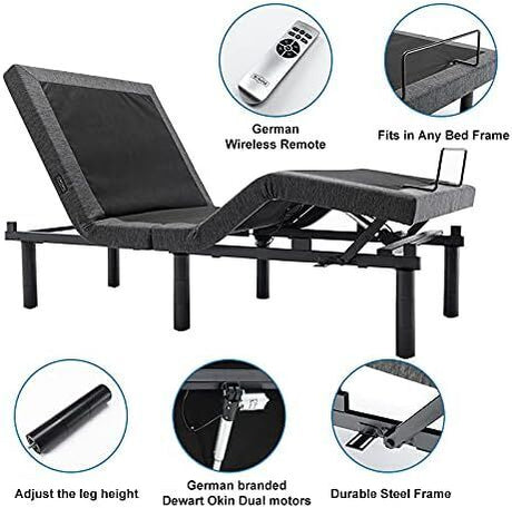 Electric Queen Adjustable Bed Frame & Memory Foam Mattress Set (Zero Gravity & Dual Motors)