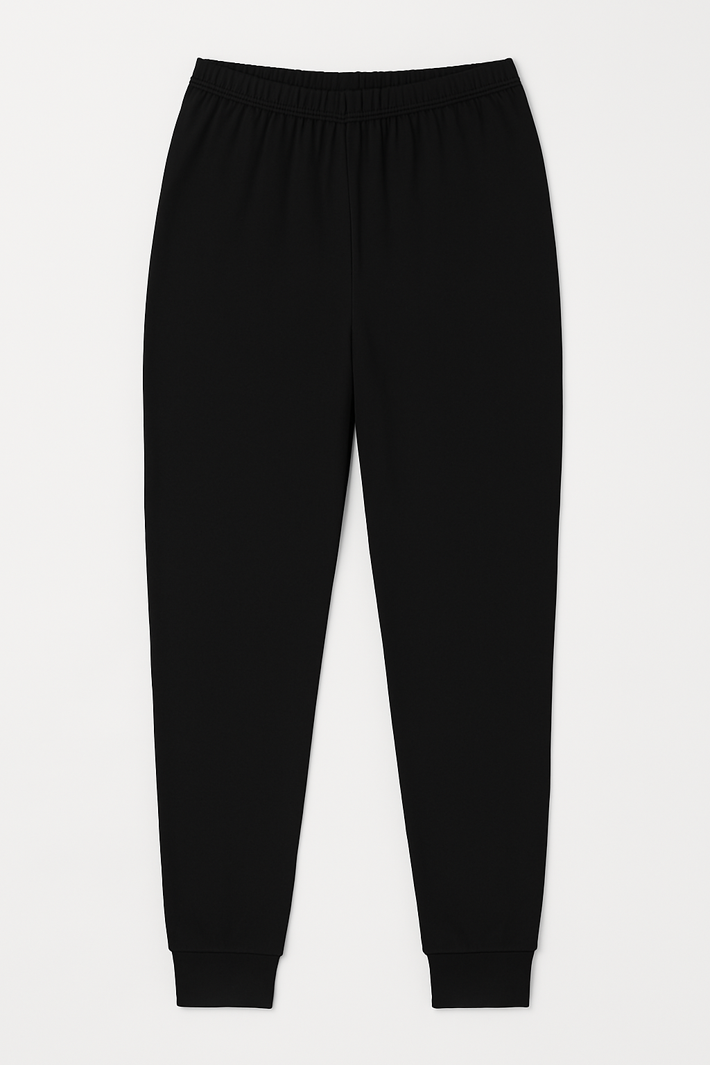 2pcs Set Womens Black Cotton Thermal Singlet Top & Long Jane Pants Underwear