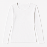 2pcs Set Womens Cotton Thermal Crew Neck Long Sleeve Top & Pants Underwear Thermals in White