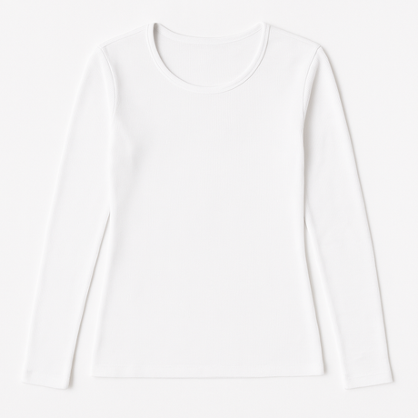 2pcs Set Womens Cotton Thermal Crew Neck Long Sleeve Top & Pants Underwear Thermals in White