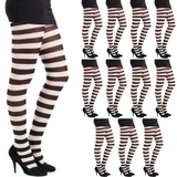 12x Womens Ladies Footless Tights Stockings Pantyhose Leg Hosiery Thermal  - White/Black