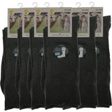6 Pairs Merino Wool Loose Top Thermal Socks Bulk Pack - Grey (Diabetic Circulation)
