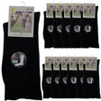 Merino Wool Mens Loose Top Thermal Socks Diabetic Comfort Circulation - 12 Pairs - Grey