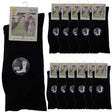 12 Pairs Merino Wool Loose Top Thermal Socks Bulk Pack - Black (Diabetic Circulation)