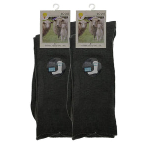 2 Pairs Merino Wool Loose Top Thermal Socks Pack - Grey (Diabetic Circulation)