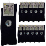 12 Pairs Merino Wool Loose Top Thermal Socks Bulk Pack - Navy (Diabetic Circulation)