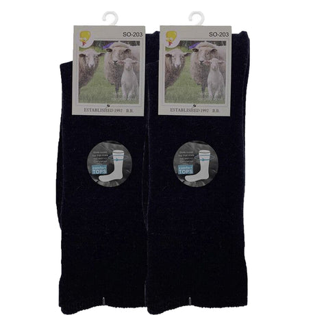 2 Pairs Merino Wool Loose Top Thermal Socks Pack - Navy (Diabetic Circulation)