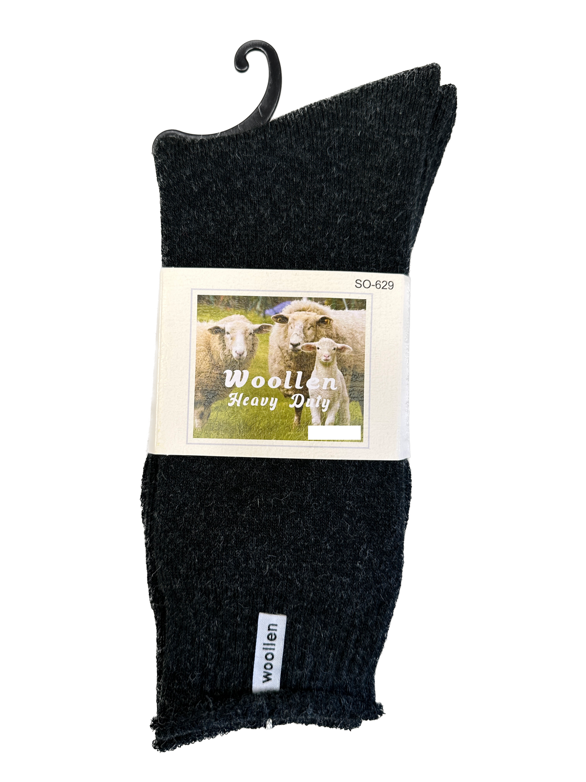 1 Pair Premium Mens Wool Heavy Duty Thick Work Socks Cushion Woolen - Black