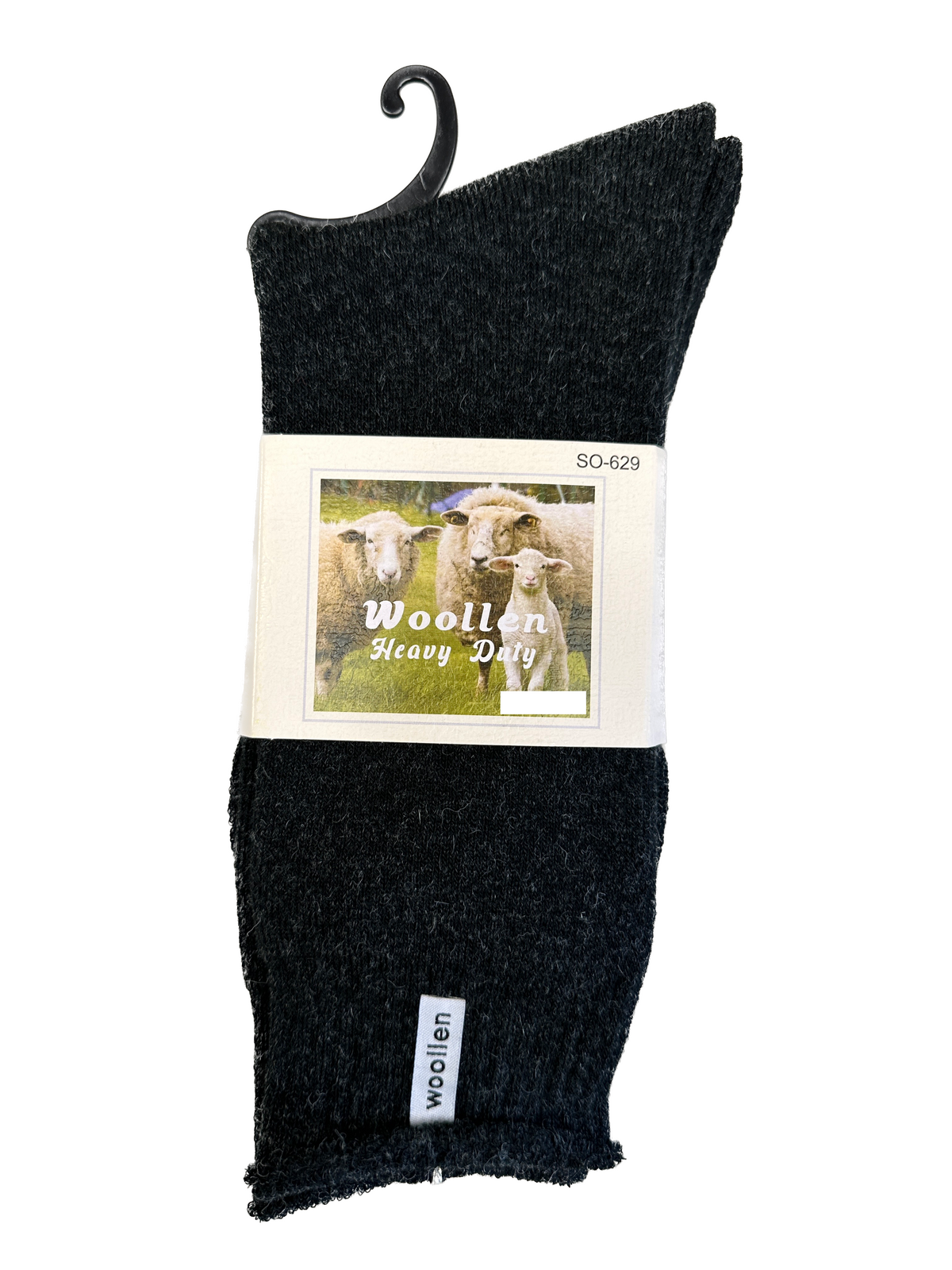 1 Pair Premium Mens Wool Heavy Duty Thick Work Socks Cushion Woolen - Black