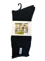 1 Pair Premium Mens Wool Heavy Duty Thick Work Socks Cushion Woolen - Black