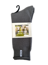 1 Pair Grey Premium Mens Wool Socks - Heavy Duty Thick Work Socks w/ Cushion