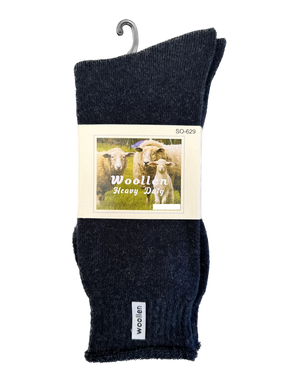 1 Pair Premium Mens Wool Heavy Duty Thick Work Socks Cushion Woolen - Navy