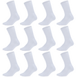 12 Pairs Super Soft Bamboo Socks Bulk Pack - White (Premium Fiber Crew Socks)