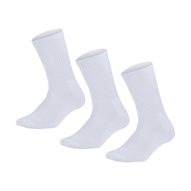 3 Pairs Super Soft Bamboo Socks - White (Premium Fiber Crew Socks)