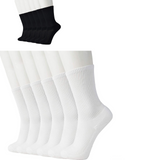 6 Pairs Bamboo Socks Unisex Premium Fiber Sock Super Soft Crew Tennis Sox - Black