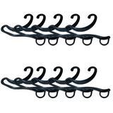 10x Sock Hangers Bulk Pack - Black (Plastic Sock Hooks for Retail/Display/Home)