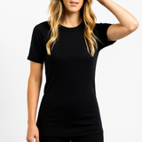 MERINO SKINS Crew Neck Short Sleeve T-Shirt Top 100% Wool Underwear Thermals in Black
