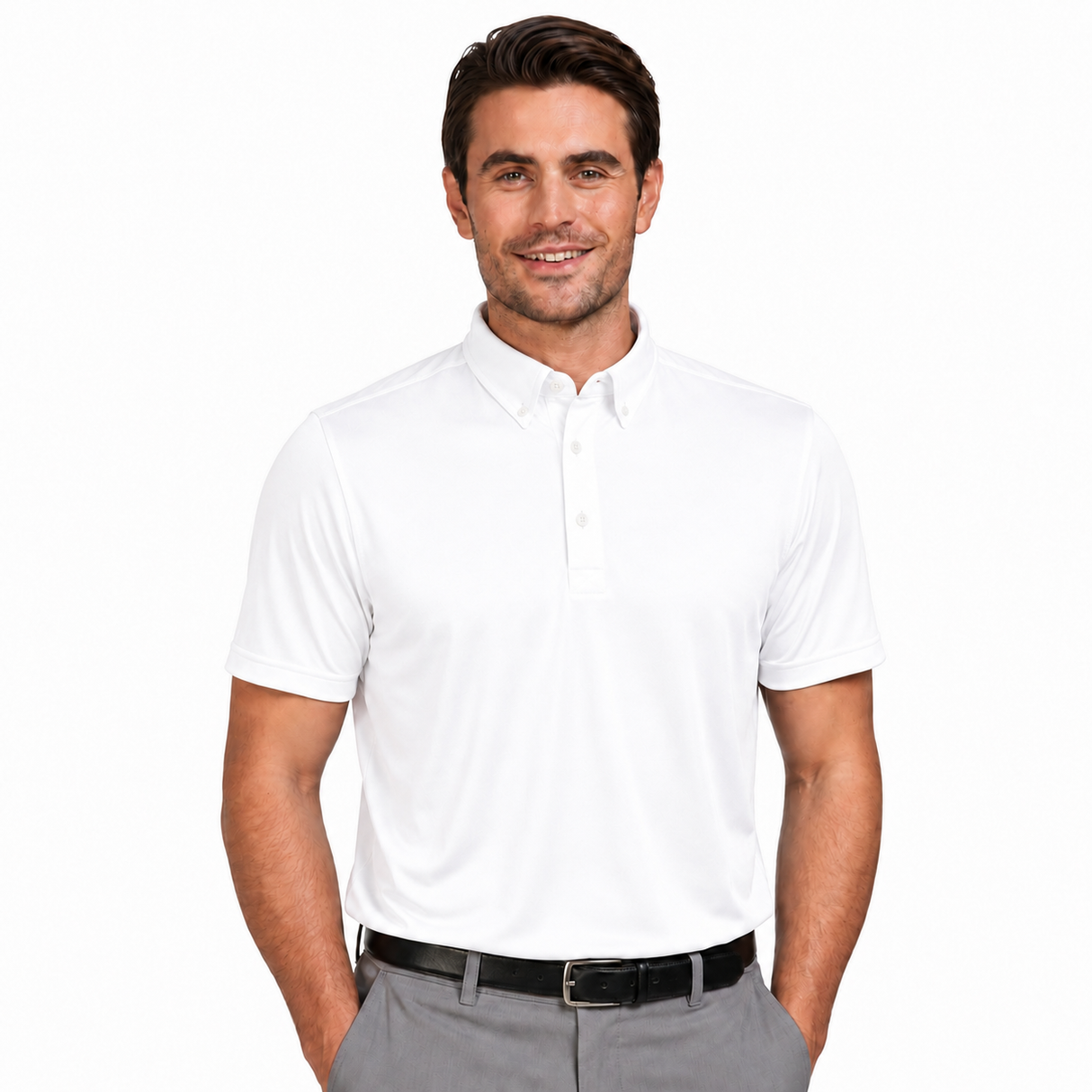 Grand Duke Buttn Collar Polo WHT - 2XL