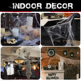Halloween Stretchable Spider Web Decoration w/ Spiders - Ghost Party Décor