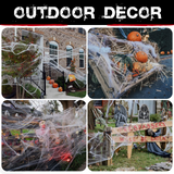 Halloween Stretchable Spider Web Decoration w/ Spiders - Ghost Party Décor