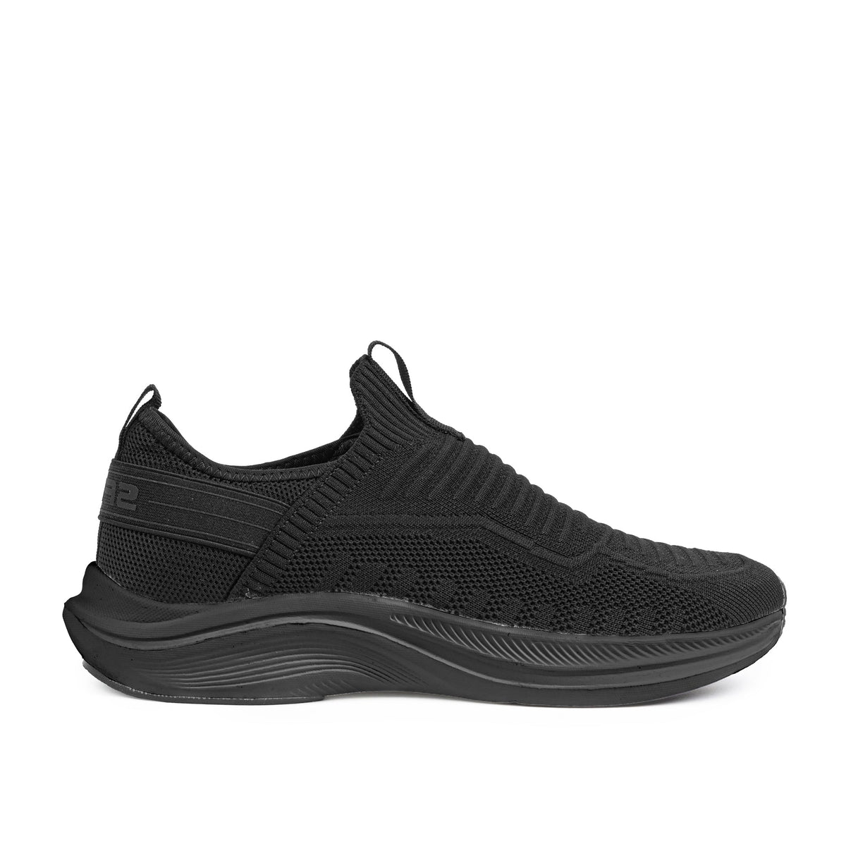 Sfida Sportif Mens Knit Lifestyle Sneakers - Black/Black (Casual Shoes) - BLACK/BLACK