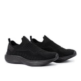 Sfida Sportif Mens Knit Lifestyle Sneakers - Black/Black (Casual Shoes)