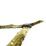 Gold Sequin Suspenders - Unisex Adjustable Clip On Elastic Y-Back Braces