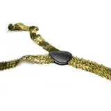 Gold Sequin Suspenders - Unisex Adjustable Clip On Elastic Y-Back Braces