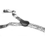 Silver Sequin Suspenders - Unisex Adjustable Clip On Elastic Y-Back Braces