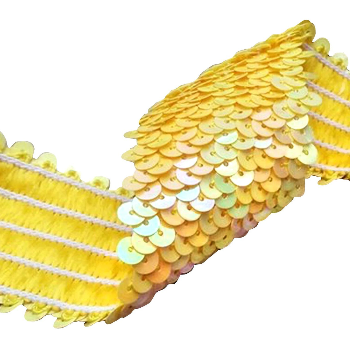 Yellow Sequin Suspenders - Unisex Adjustable Clip On Elastic Y-Back Braces