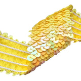 Yellow Sequin Suspenders - Unisex Adjustable Clip On Elastic Y-Back Braces
