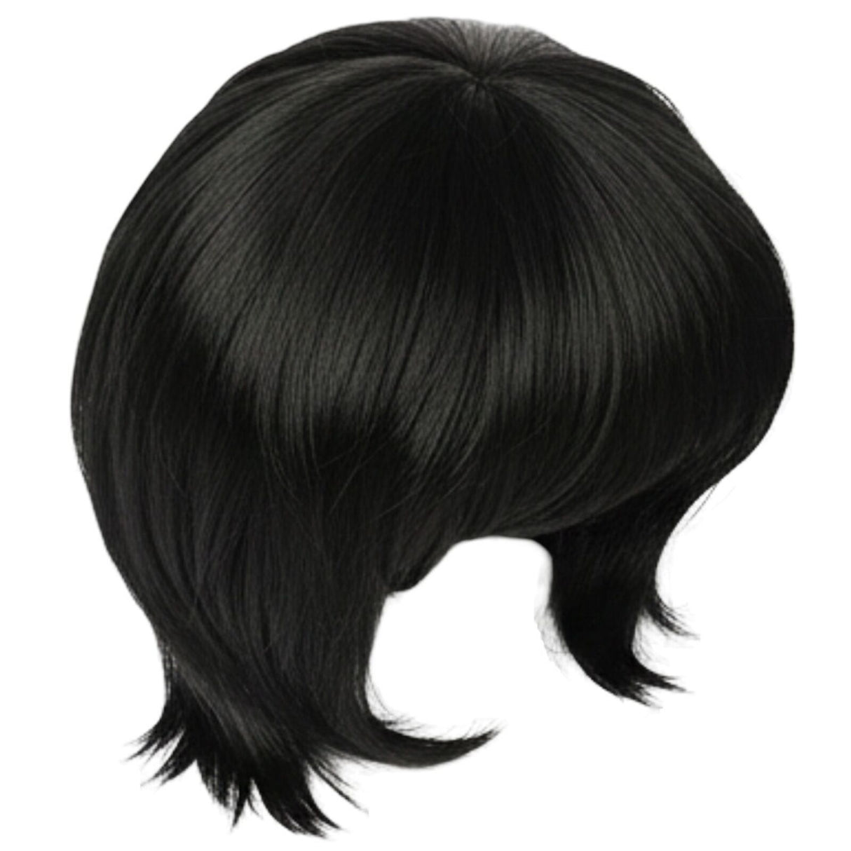 MENS COSTUME WIG Fancy Dress Halloween Party Accessory 70s 80s Hair Fun Funny - Black