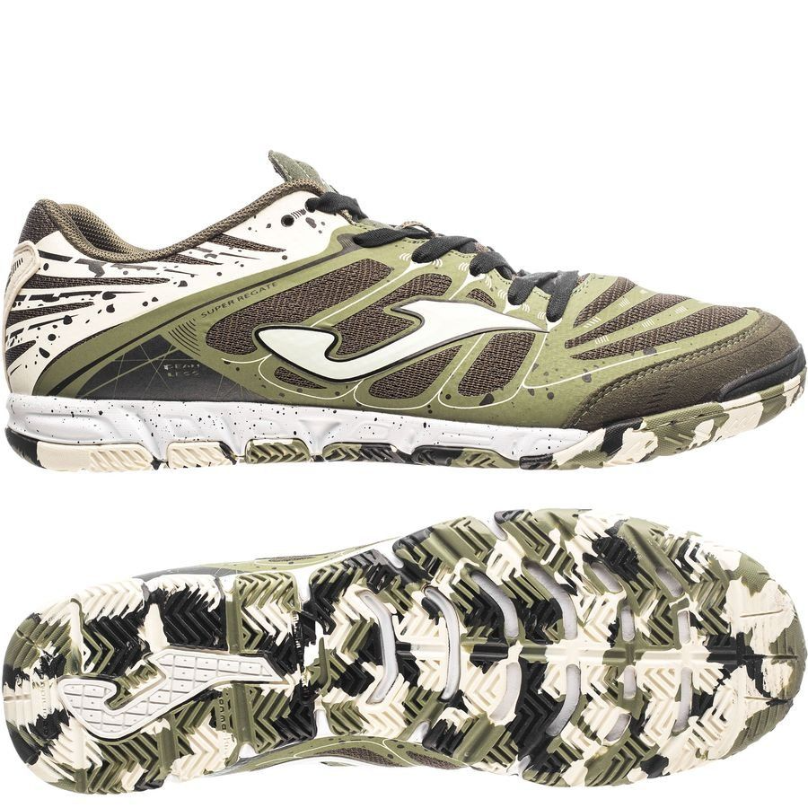 Joma Super Regate 823 Indoor Futsal Shoes Football Boots in Camo/Dark Green - EU 44.5
