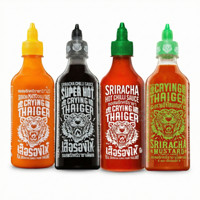 4x 440ml Crying Thaiger 4 Key Flavours Thai Sriracha Hot Sauce Gift Set (Product of Thailand)