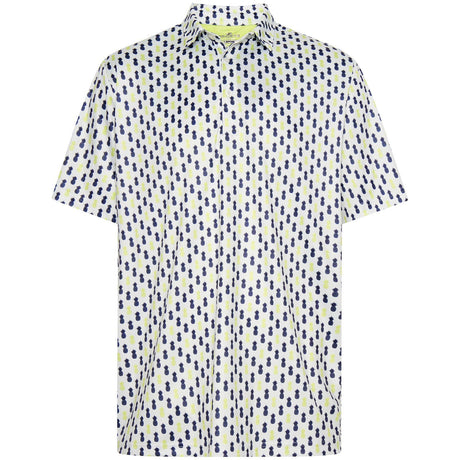 Sporte Leisure Mens Golf Pineapple Polo Shirt - White (Short Sleeve)