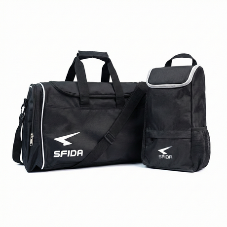 38L Sports Duffle Gym/Football/Soccer Bag w/ Shoe Storage Bag in Black