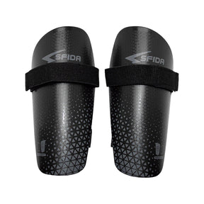 Sfida Soccer Basic Strapped Shinguard - Black/Grey (Football/Futsal)