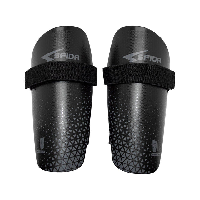 Sfida Soccer Basic Strapped Shinguard - Black/Grey (Football/Futsal)