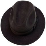 Stacy Adams Mens 100% Wool Felt Fedora Trilby Hat - Brown (Warm Winter Wide Brim)