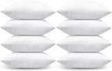 8x Premium 100% Cotton Pillow with Cover Filled Durable Soft Standard - 48x74cm