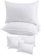 8x Premium 100% Cotton Striped Pillow with Cover Filled Durable Soft Standard - 48x74cm