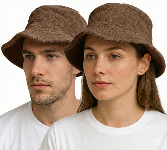 Stingy Brim Terry Towelling Bucket Hat Daggy Fishing Camping Lad Cap 100% COTTON - Khaki - L/XL