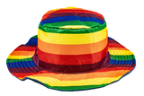 Stingy Brim Terry Towelling Bucket Hat Daggy Fishing Camping Lad Cap 100% COTTON - Rainbow/Blue - S/M (54-55cm)
