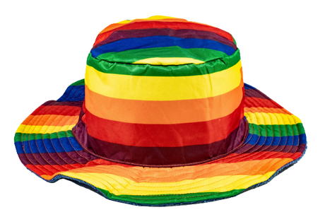 Reversible Stingy Brim Terry Towelling Bucket Hat Cap 100% COTTON - Rainbow/Blue